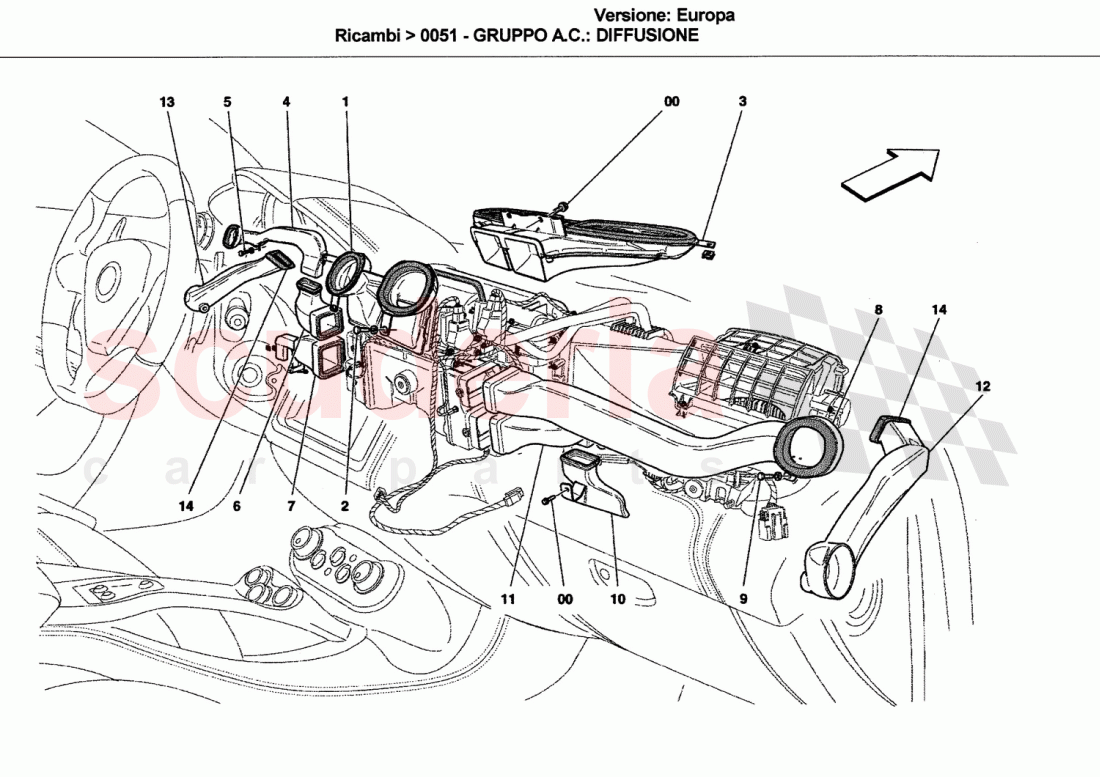 A/C UNIT: DIFFUSION of Ferrari Ferrari California (2008-2011)