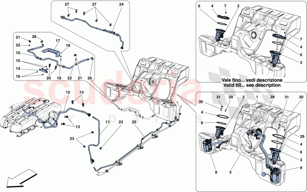 FUEL SYSTEM PUMPS AND PIPES of Ferrari Ferrari FF