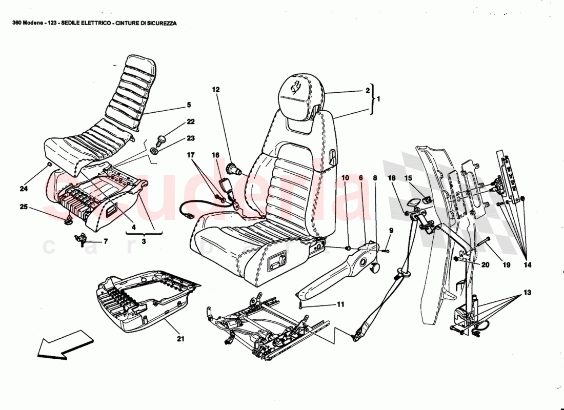 ELECTRICAL SEAT - SAFETY BELTS of Ferrari Ferrari 360 Modena