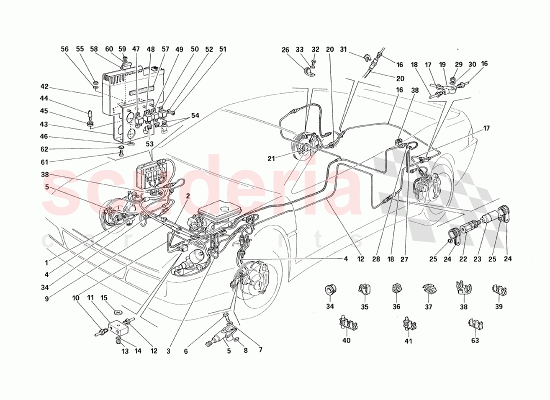 Brake System (With Antiskid) of Ferrari Ferrari 348 TB (1993)