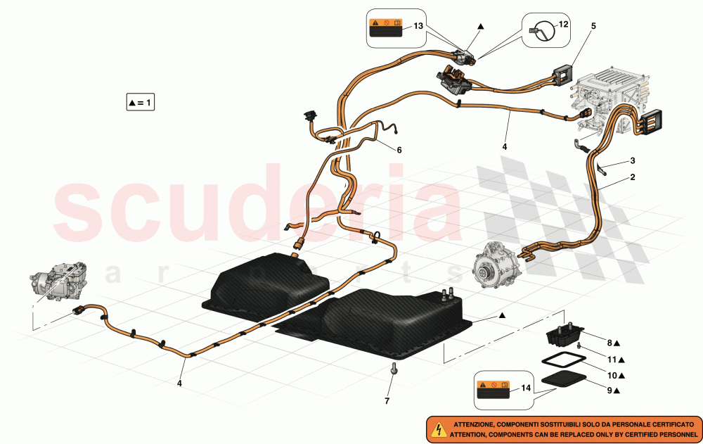 HV BATTERY AND WIRING HARNESSES of Ferrari Ferrari LaFerrari