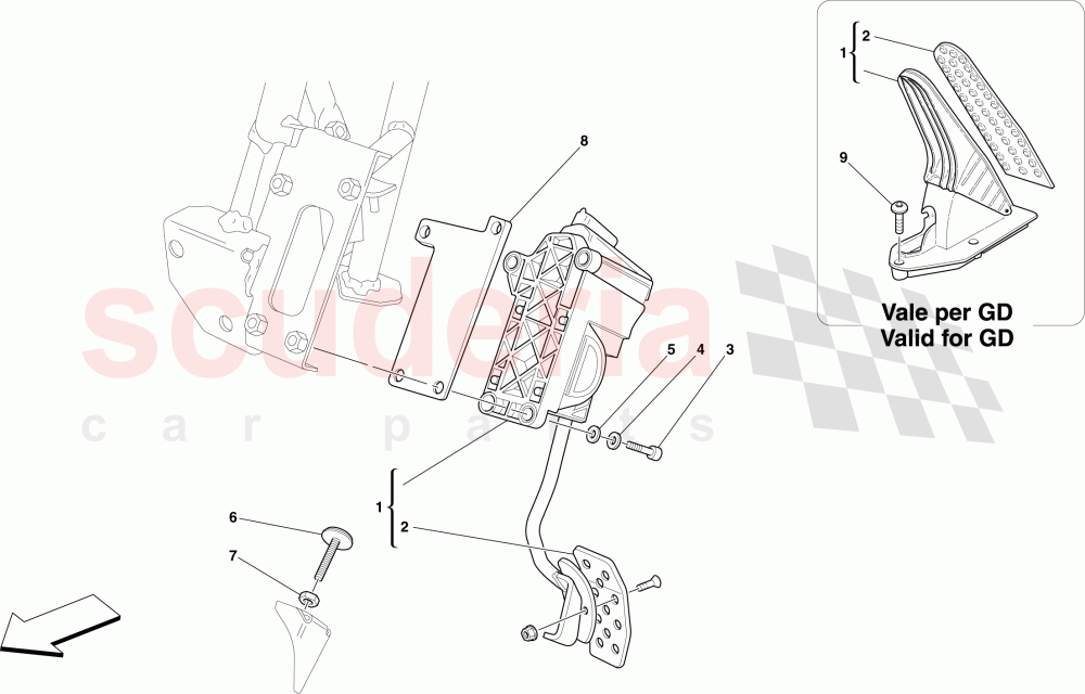 ELECTRONIC ACCELERATOR PEDAL of Ferrari Ferrari 612 Scaglietti