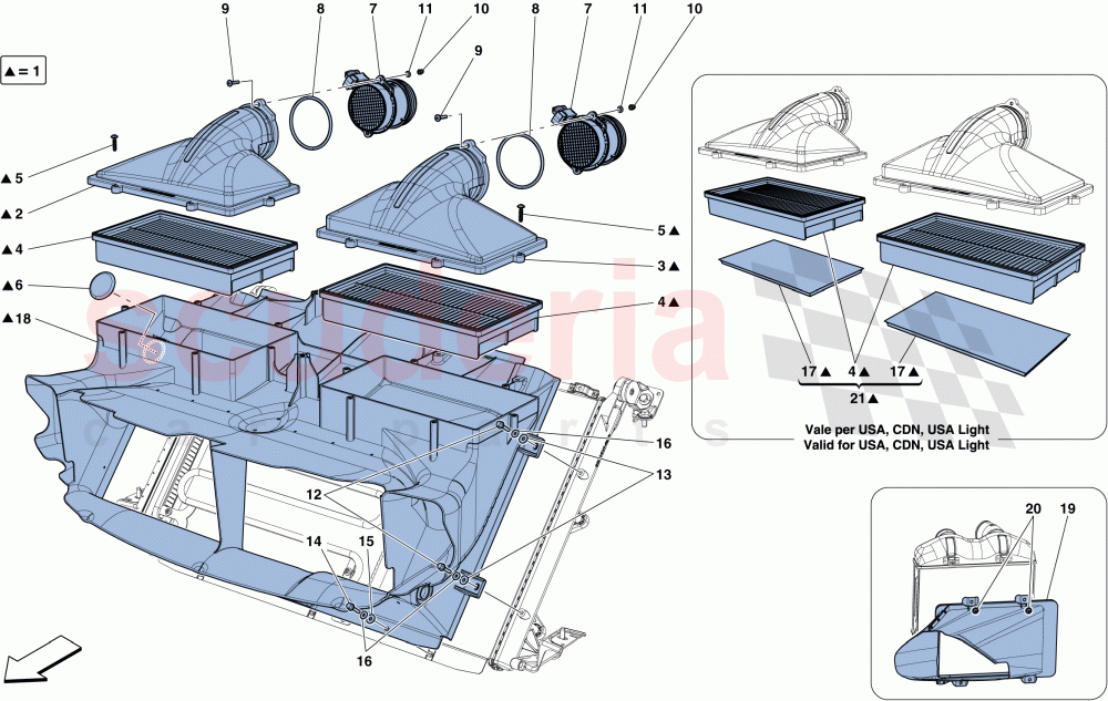 AIR FILTER, AIR INTAKE AND DUCTS of Ferrari Ferrari California T