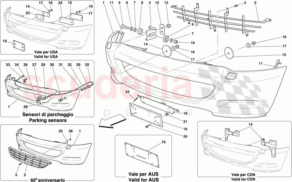 FRONT BUMPER of Ferrari Ferrari 612 Sessanta