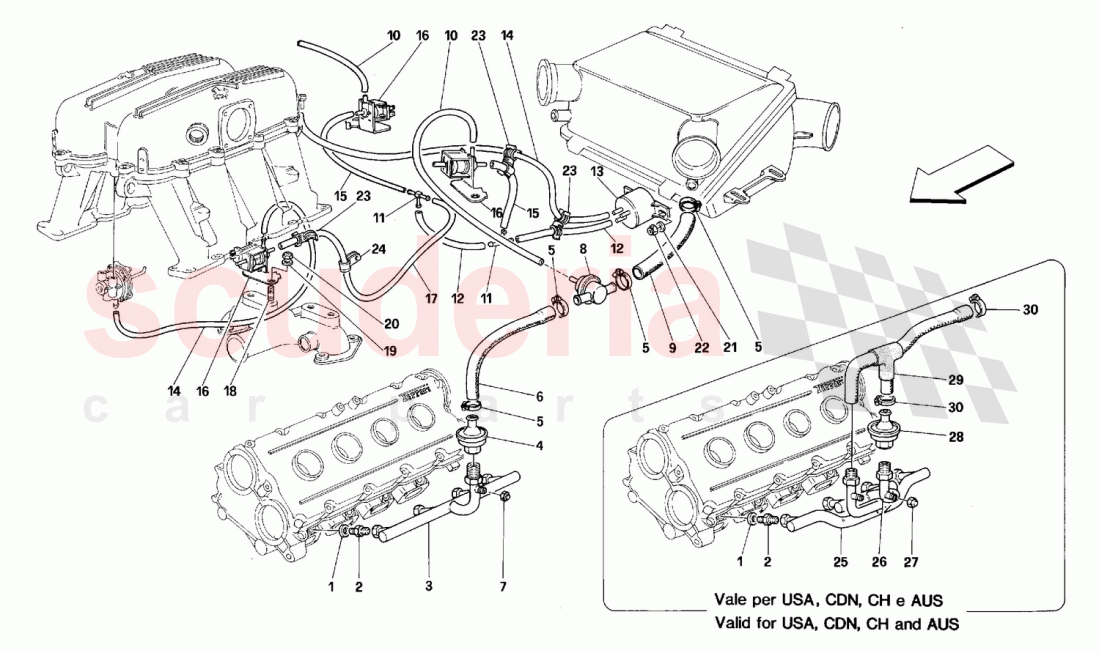 AIR INJECTION DEVICE of Ferrari Ferrari 348 (2.7 Motronic)