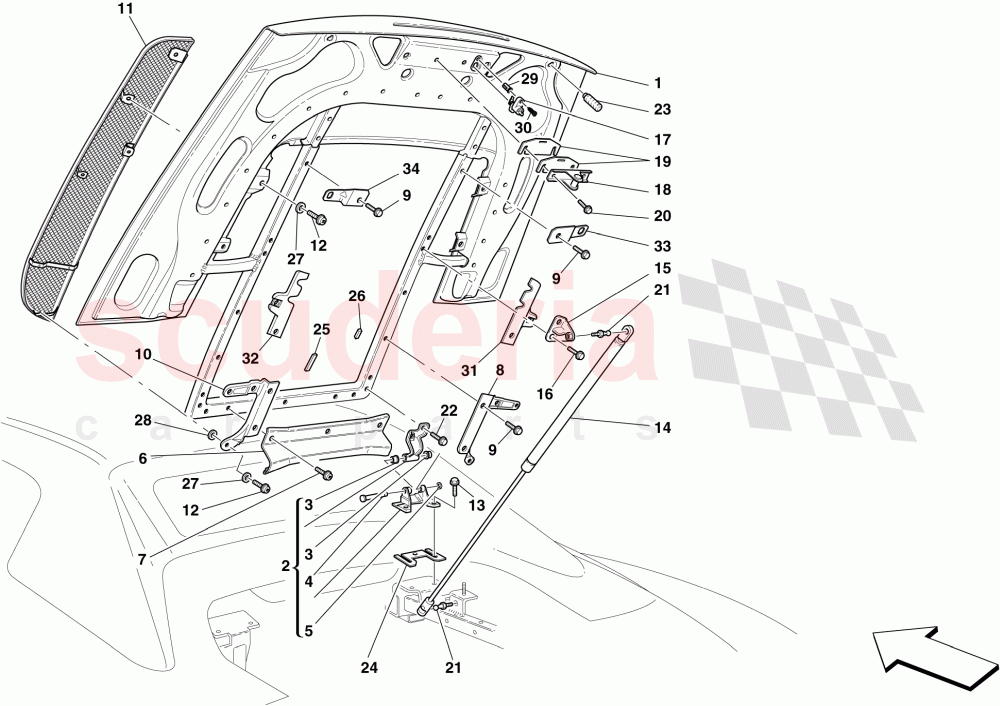 ENGINE COMPARTMENT LID -Applicable for Spider 16M- of Ferrari Ferrari 430 Scuderia