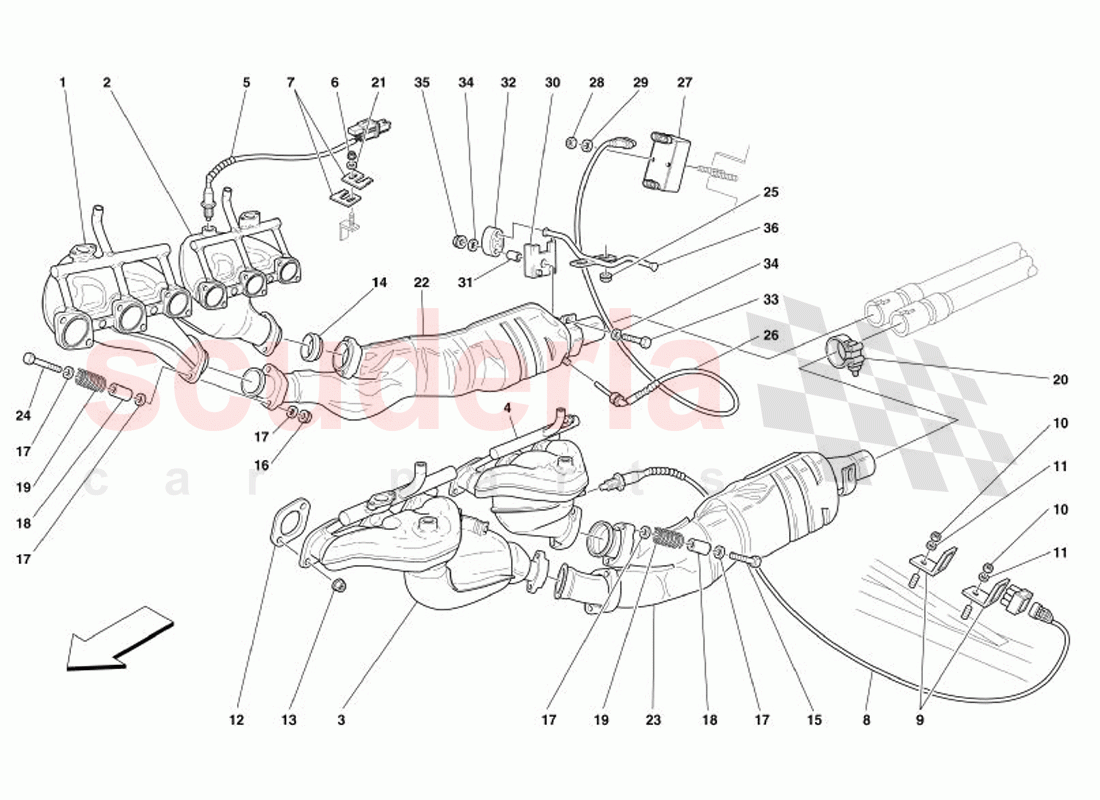 Front Exhaust System of Ferrari Ferrari 575 Superamerica