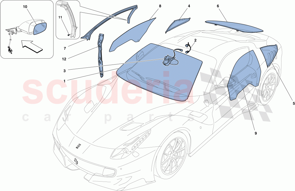 SCREENS, WINDOWS AND SEALS of Ferrari Ferrari F12 TDF