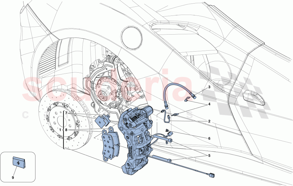 REAR BRAKE CALLIPERS of Ferrari Ferrari 488 Spider