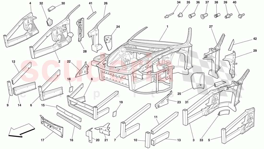 FRAME - FRONT ELEMENTS STRUCTURES AND PLATES of Ferrari Ferrari 360 Challenge (2000)