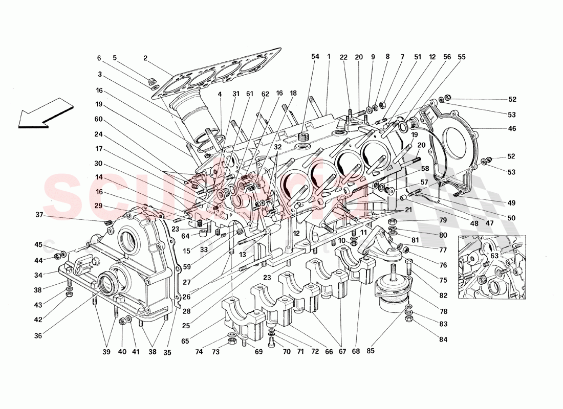 Crankcase of Ferrari Ferrari 348 TB (1993)