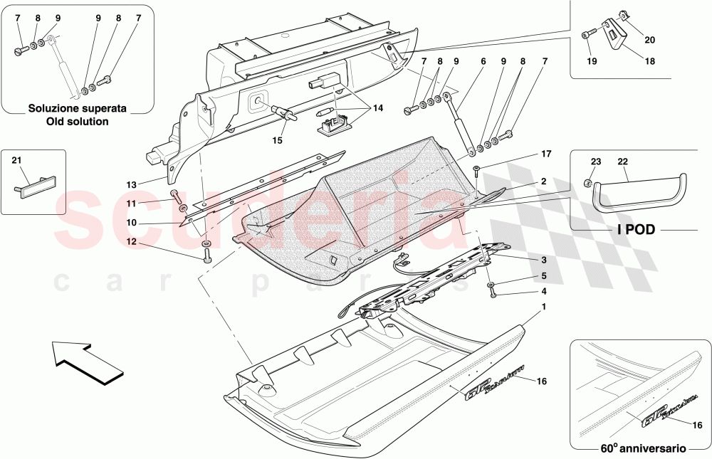 GLOVE COMPARTMENT of Ferrari Ferrari 612 Sessanta