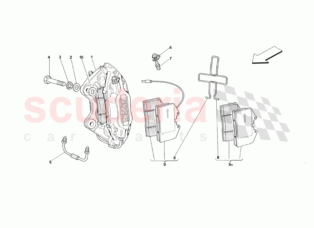 Calipers for Front and Rear Brakes of Ferrari Ferrari 348 TB (1993)