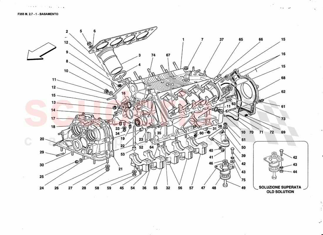 CRANKCASE of Ferrari Ferrari 355 (2.7 Motronic)