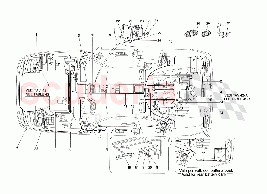 Electrical System - Not for USA of Ferrari Ferrari 348 TS (1993)