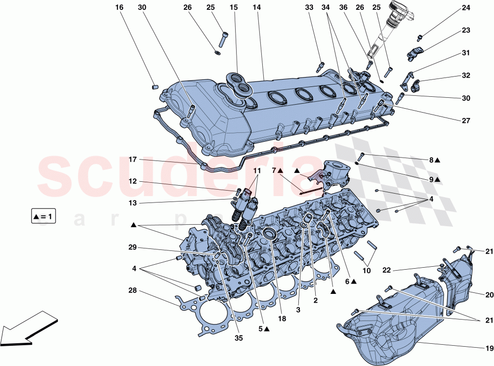 LEFT HAND CYLINDER HEAD of Ferrari Ferrari 812 Superfast/GTS