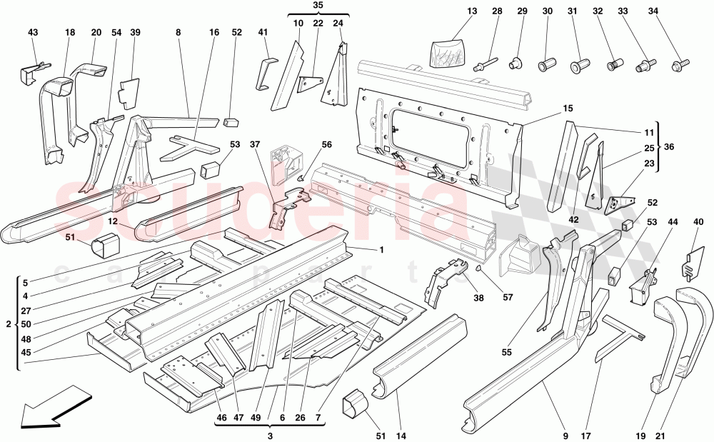 CENTRAL ELEMENTS AND PANELS of Ferrari Ferrari 430 Scuderia