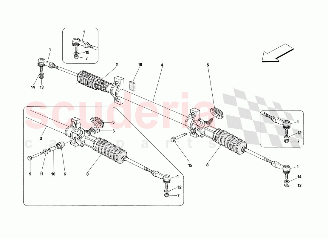 Steering Box and Linkage of Ferrari Ferrari 348 TB (1993)