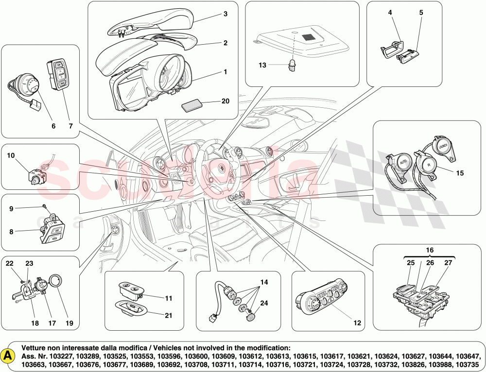 INTERNAL PASSENGER COMPARTMENT SERVICES of Ferrari Ferrari California (2012-2014)