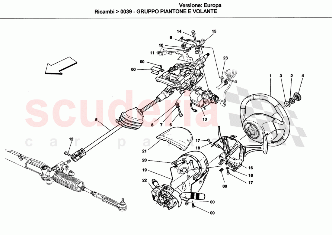 STEERING COLUMN AND STEERING WHEEL UNIT of Ferrari Ferrari California (2008-2011)