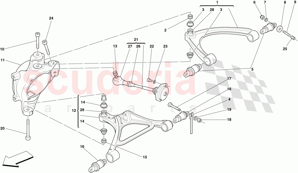 REAR SUSPENSION - ARMS of Ferrari Ferrari 430 Coupe