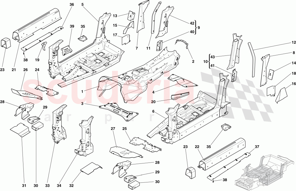 STRUCTURES AND ELEMENTS, CENTRE OF VEHICLE of Ferrari Ferrari 612 Scaglietti