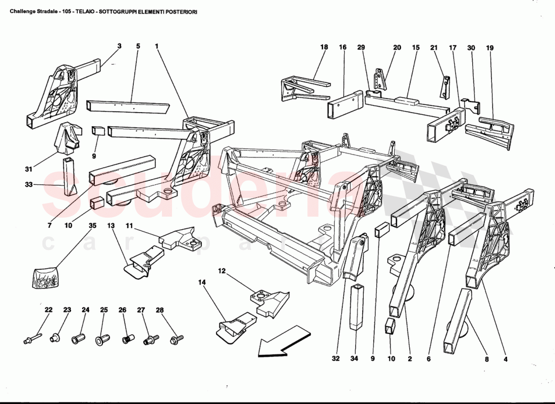 FRAME - REAR ELEMENTS SUB-GROUPS of Ferrari Ferrari 360 Challenge Stradale