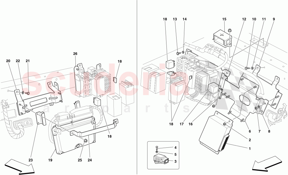 REAR PASSENGER COMPARTMENT ECUs of Ferrari Ferrari 430 Scuderia Spider 16M