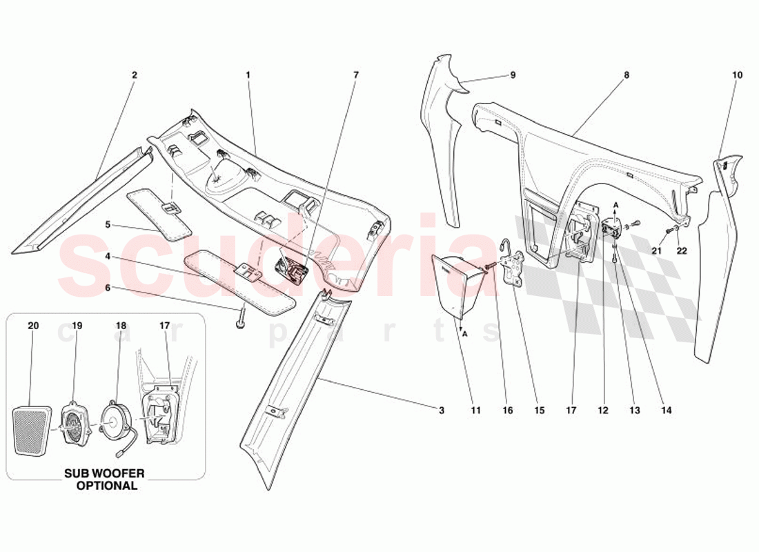 Roof Panel Upholstery and Accessories of Ferrari Ferrari 575 Superamerica