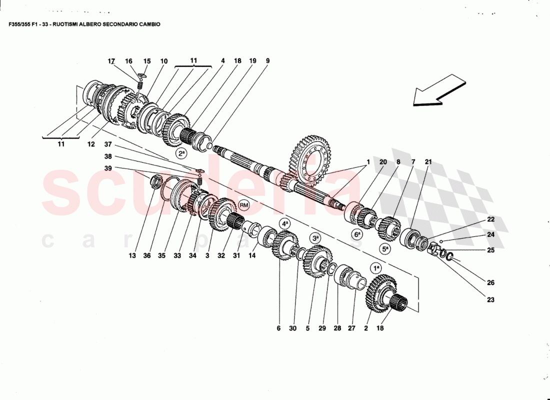 LAY SHAFT GEARS of Ferrari Ferrari 355 (5.2 Motronic)