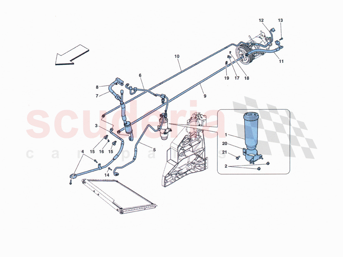 Tubes Air Conditioning of Ferrari Ferrari 458 Challenge