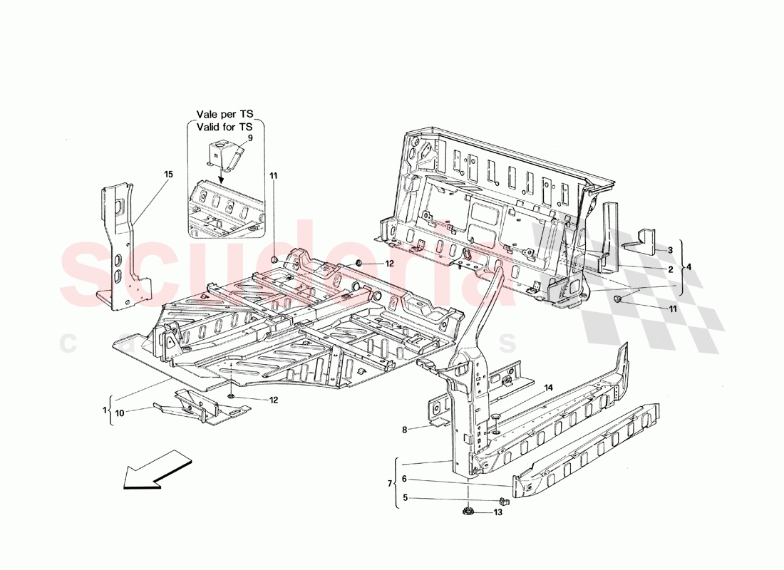 Central Part Structures of Ferrari Ferrari 348 TS (1993)