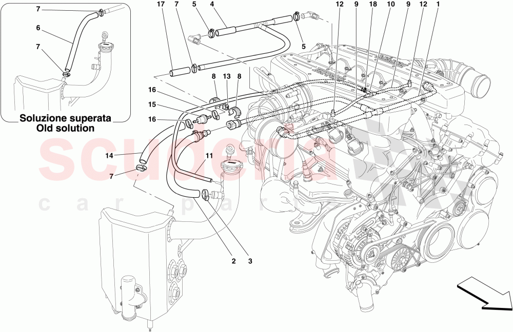 BLOW-BY SYSTEM of Ferrari Ferrari 599 GTB Fiorano