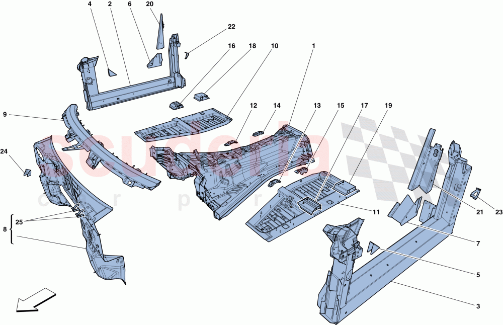 STRUCTURES AND ELEMENTS, CENTRE OF VEHICLE of Ferrari Ferrari F12 Berlinetta