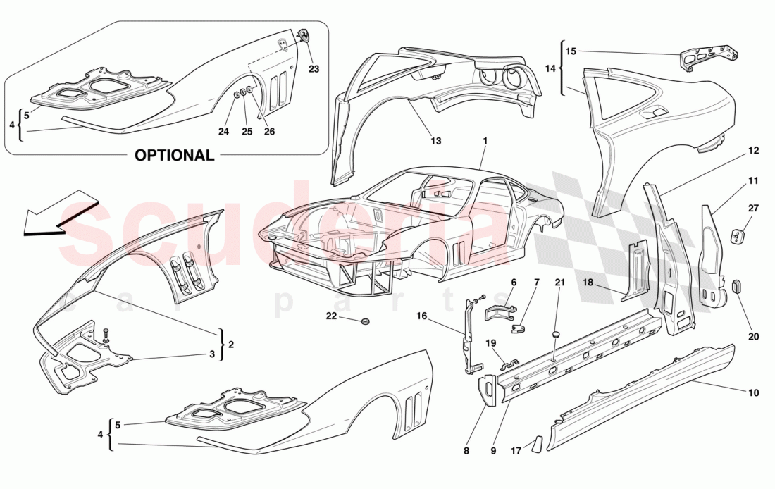 BODY - OUTER TRIMS of Ferrari Ferrari 550 Maranello