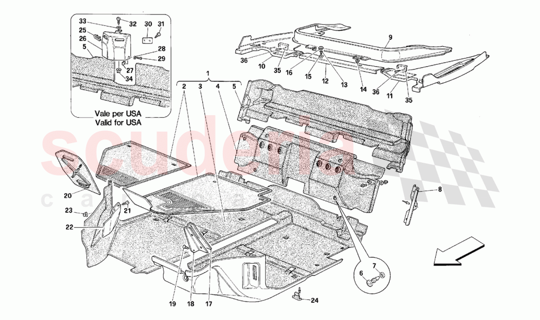 PASSENGERS COMPARTMENT CARPETS -Valid for Spider- of Ferrari Ferrari 348 (2.7 Motronic)