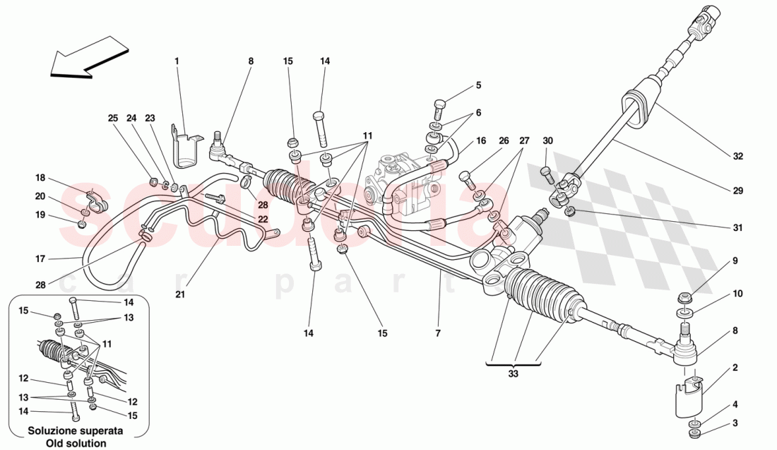 HYDRAULIC STEERING BOX AND SERPENTINE -Not for GD- of Ferrari Ferrari 456 GT/GTA