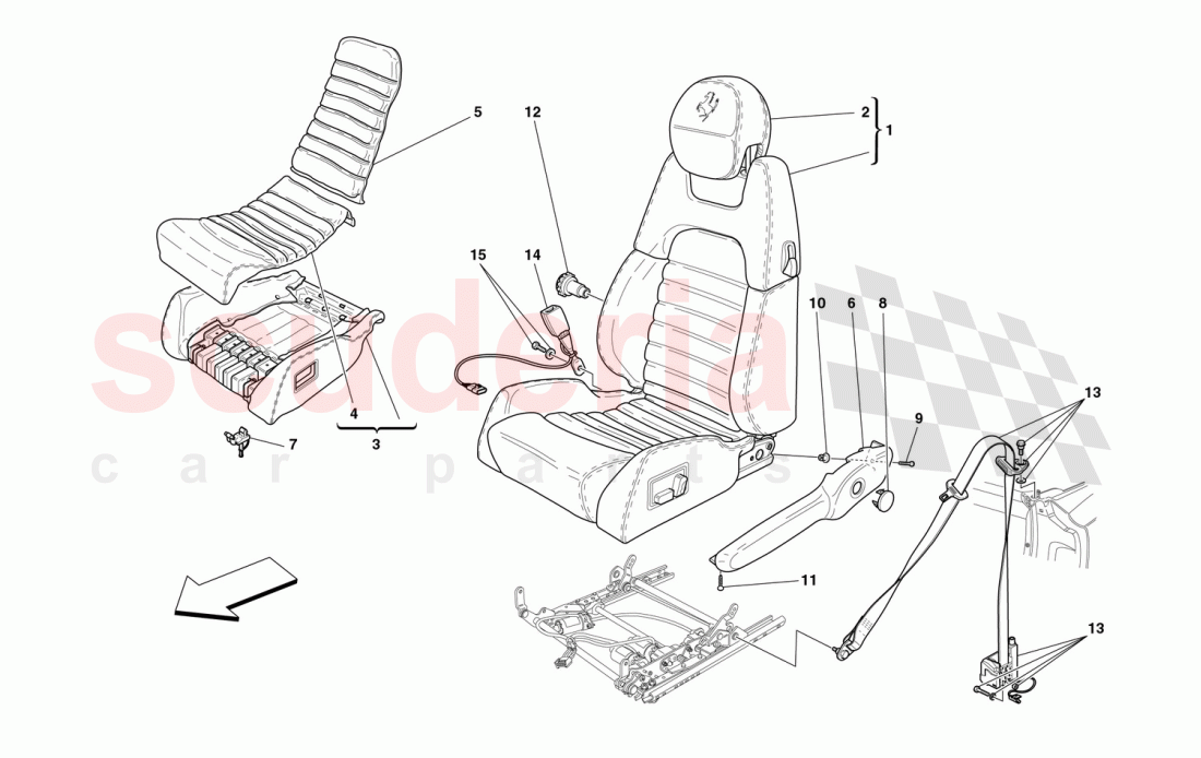 ELECTRICAL SEAT - SAFETY BELTS of Ferrari Ferrari 360 Spider