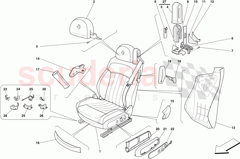 ELECTRIC FRONT SEAT - TRIM AND ACCESSORIES of Ferrari Ferrari 612 Sessanta