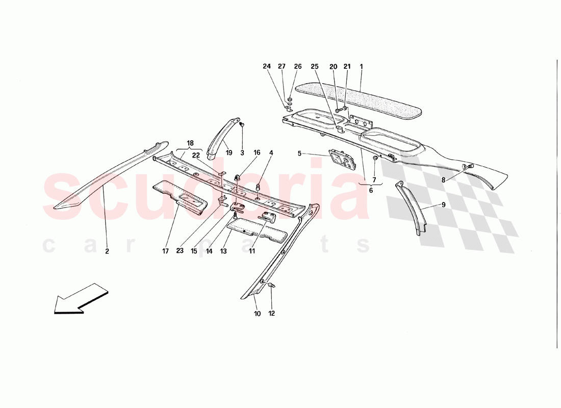 Roof Trims - Valid for TS of Ferrari Ferrari 348 TB (1993)