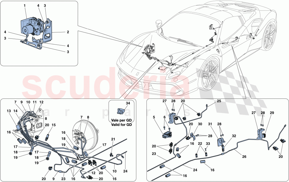 BRAKE SYSTEM of Ferrari Ferrari 488 Spider