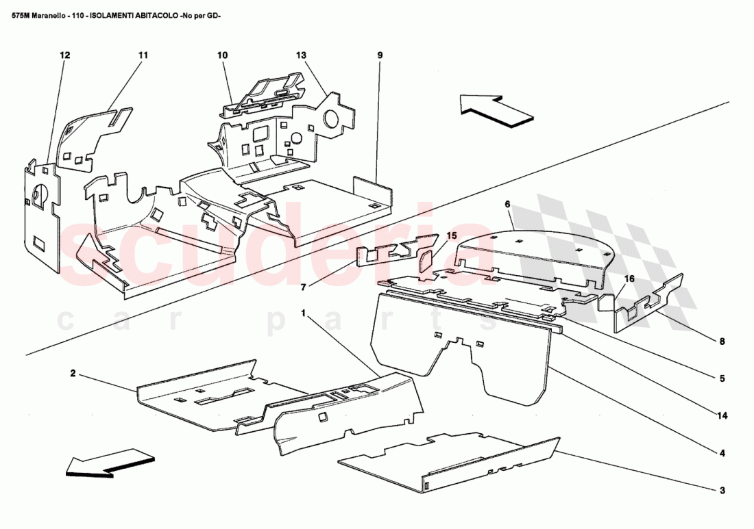 PASSENGERS COMPARTMENT INSULATIONS -Not for GD- of Ferrari Ferrari 575M Maranello