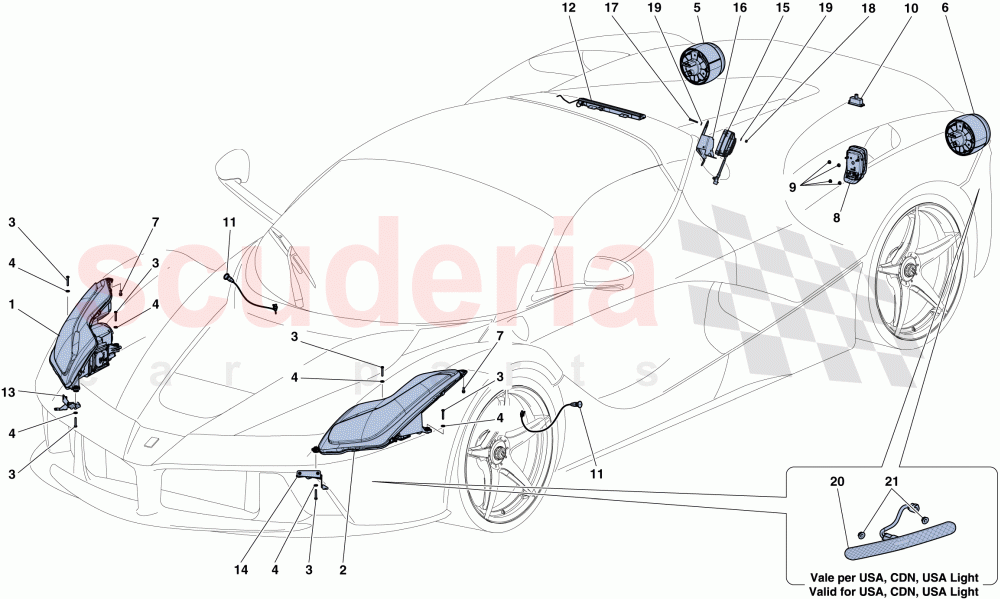 HEADLIGHTS AND TAILLIGHTS of Ferrari Ferrari LaFerrari Aperta