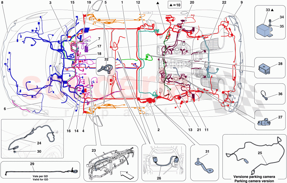 MAIN WIRING HARNESSES of Ferrari Ferrari 458 Spider