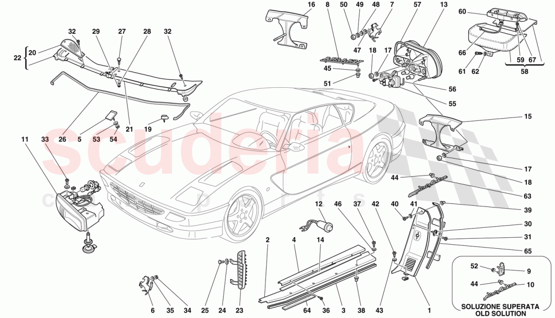 FRONT AND REAR LIGHTS - OUTSIDE FINISHINGS of Ferrari Ferrari 456 GT/GTA