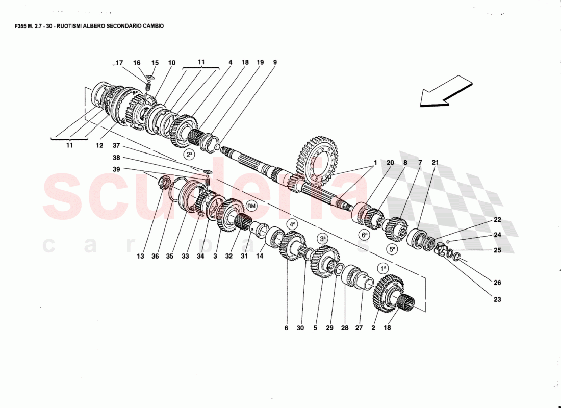 LAY SHAFT GEARS of Ferrari Ferrari 355 (2.7 Motronic)