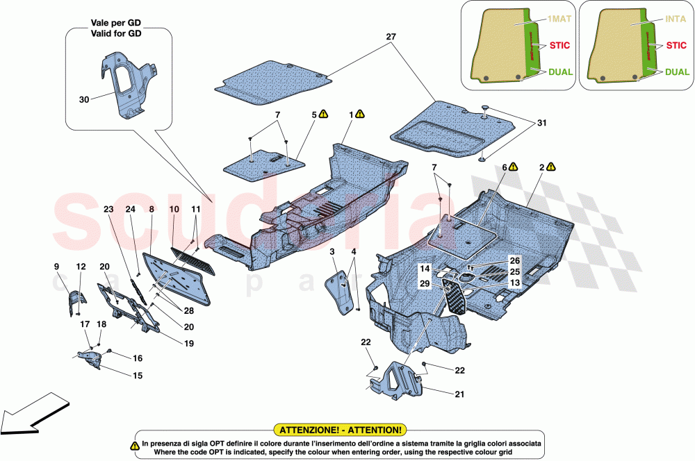 PASSENGER COMPARTMENT MATS of Ferrari Ferrari 812 Superfast/GTS