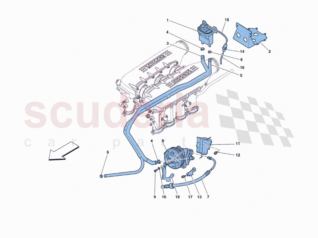 Command Sterzopompa E Reservoir Power Steering of Ferrari Ferrari 458 Challenge