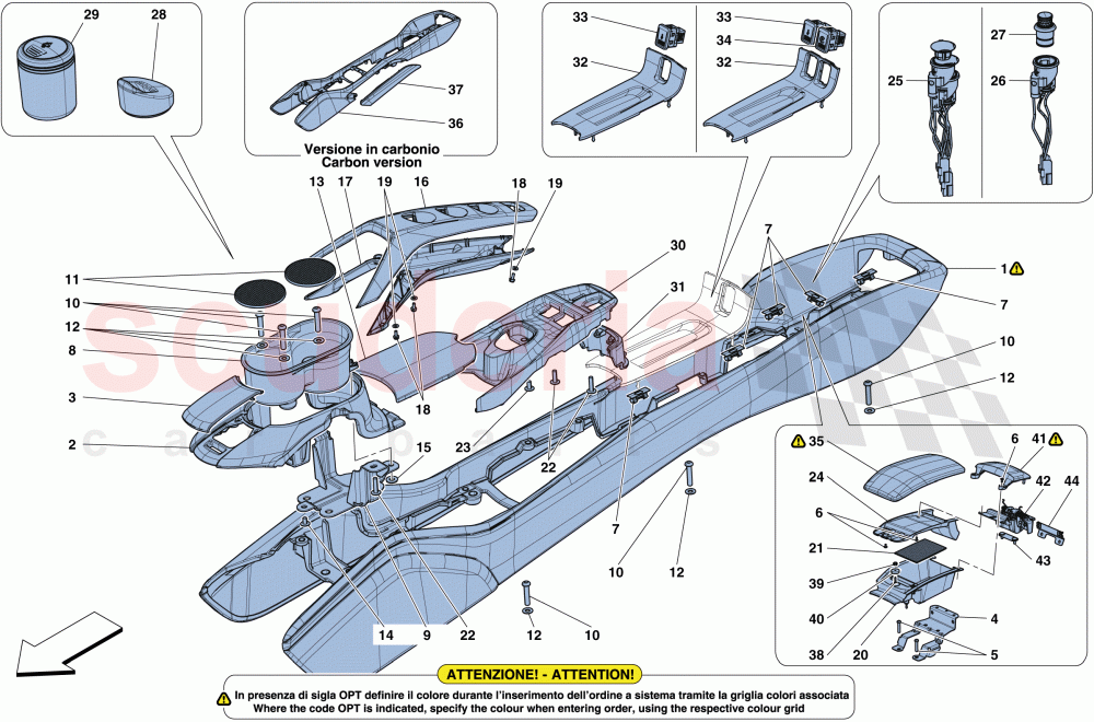 TUNNEL - SUBSTRUCTURE AND ACCESSORIES of Ferrari Ferrari 488 Spider