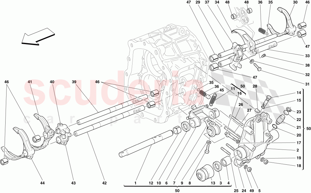 INTERNAL GEARBOX CONTROLS -Not for F1- of Ferrari Ferrari 612 Sessanta